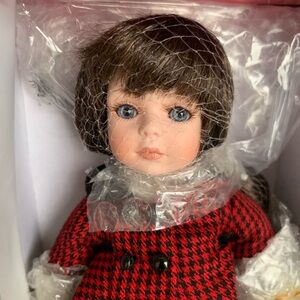 Marie Osmond fine Collectibles Red and Black Plaid Doll